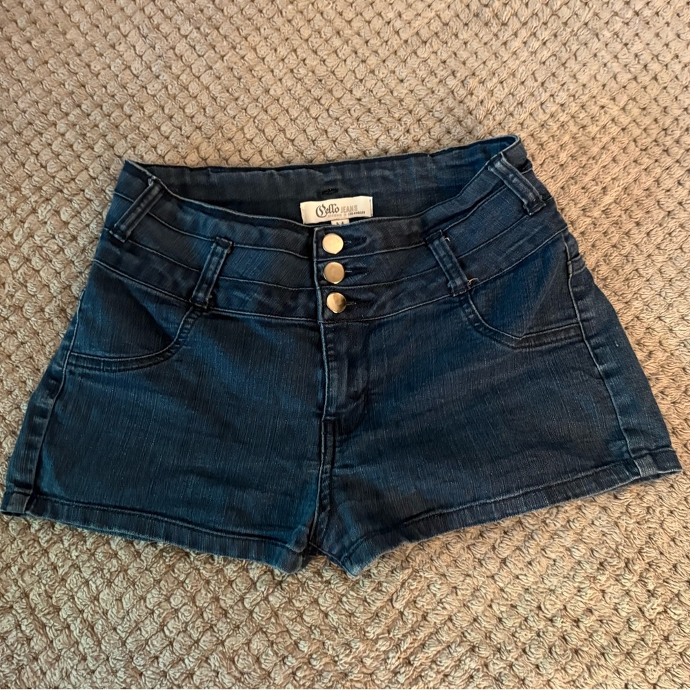 Cello High Waist Blue Denim Shorts